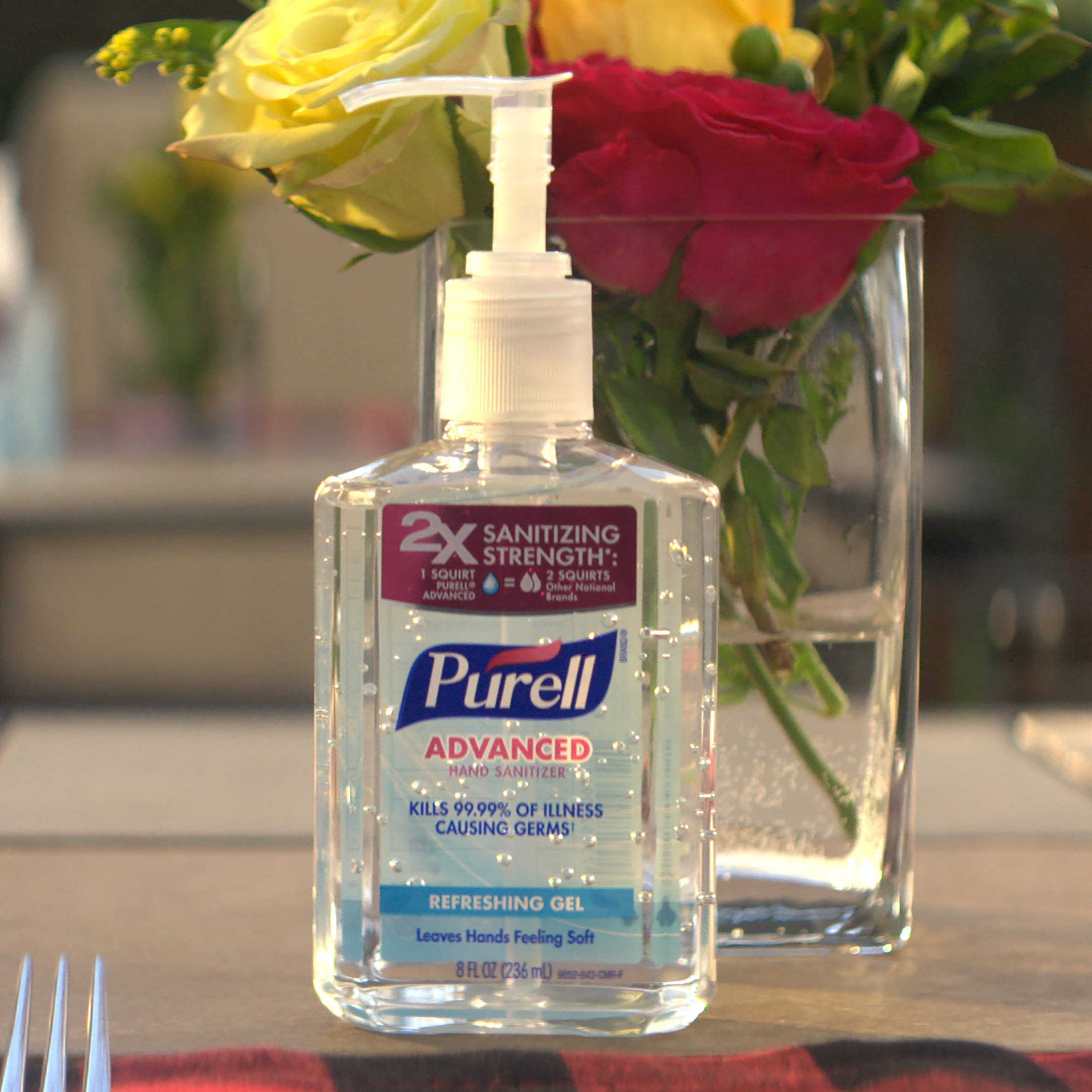 PURELL Hand Sanitizer on holiday dining table