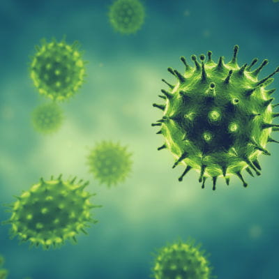 Illustration of an influenza virus cell