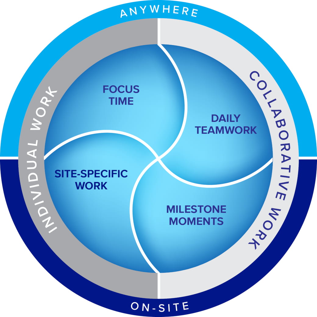 Graphic of the four categories of work GOJO team members do