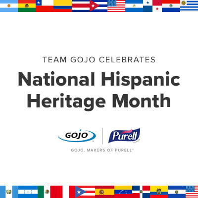 Graphic that reads, Team GOJO Celebrates National Hispanic Heritage Month