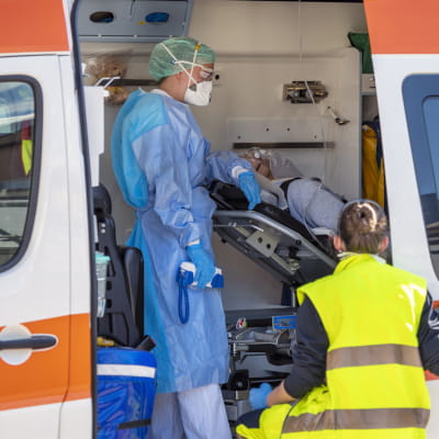 Ambulance loading patient