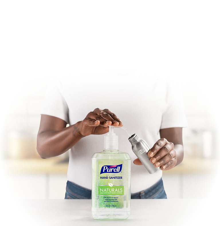 Person using PURELL Naturals Kit